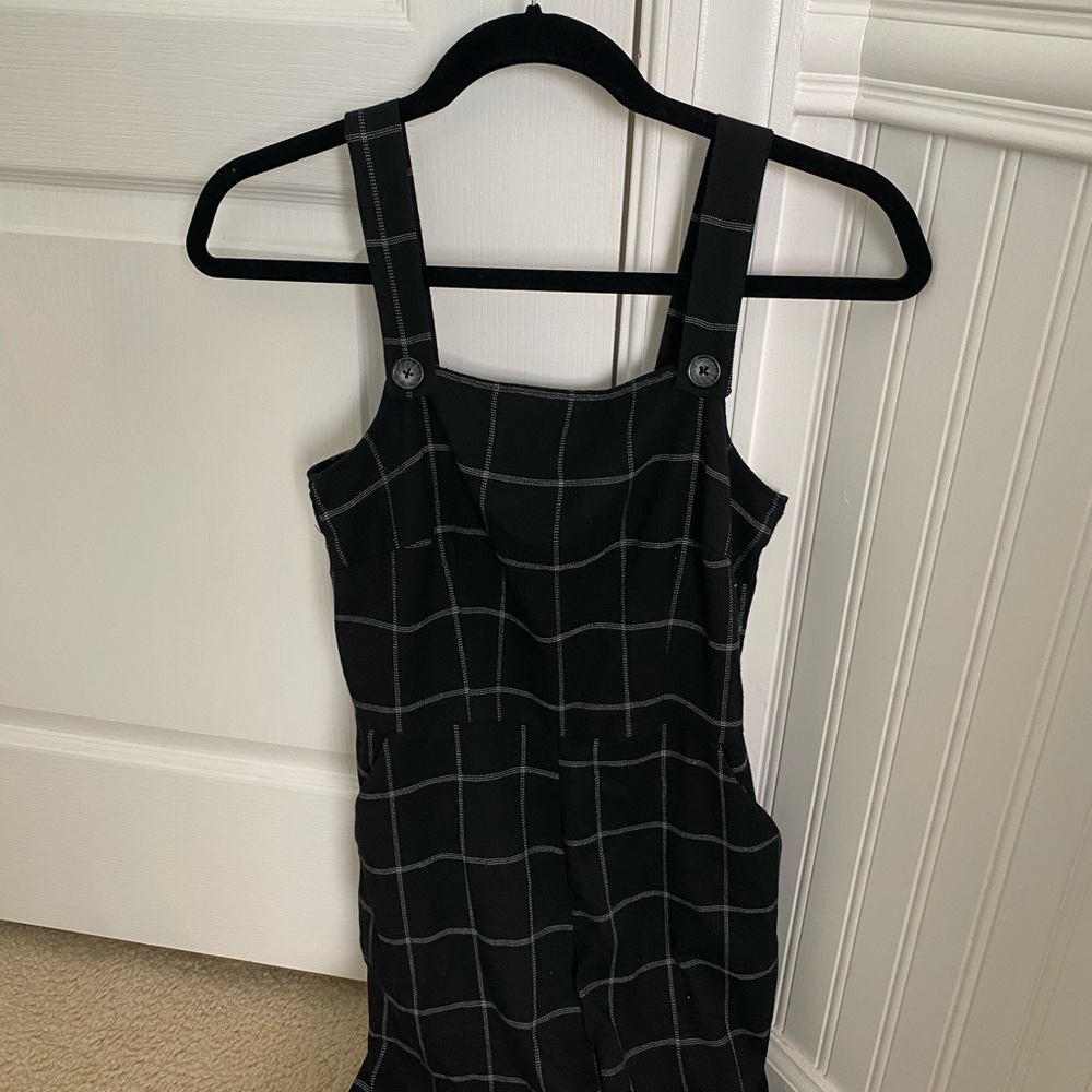 Window pane printed jumpsuit
